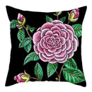 Axyaa Flower Printed Pillow Case - Decorative Polyester Cushion Cover - 45x45cm