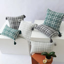 Axyaa Handmade Woven Cotton Tassel Cushion Cover for Home Decor