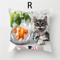 Cat Pattern Cushion Cover 45x45cm - Ideal Sofa & Home Decor Gift by Axyaa