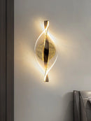 Axyaa LED Wall Sconce: Modern Design, Lustre Interior Lights, Gold/Black, Bedroom Mood Light