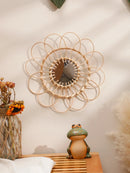 Axyaa Handwoven Wall Art Mirror for Bedroom and Living Room Decor