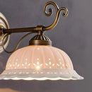 Axyaa Ceramic White Wall Light with Old Brass Finish - E27 Bulb - European Style