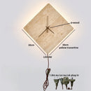 Axyaa LED Pull Chain Wall Light in Yellow Travertine Wood Finish