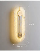 Axyaa Brass Gold LED Marble Wall Sconce Light for Living Room & Bedroom