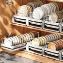 Axyaa Kitchen Pull-out Drainer Storage Rack for Sink Cabinet Tableware Organizing