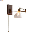 Axyaa Clear Glass Copper LED Wall Lights with Pull Chain Switch