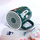 Santa Claus Ceramic Mug Set by Axyaa: Festive Lid, Spoon, Perfect X'mas Gift