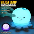Axyaa Octopus Whale Silicone Lamp: Rechargeable Cute Animal Nightlight for Kids