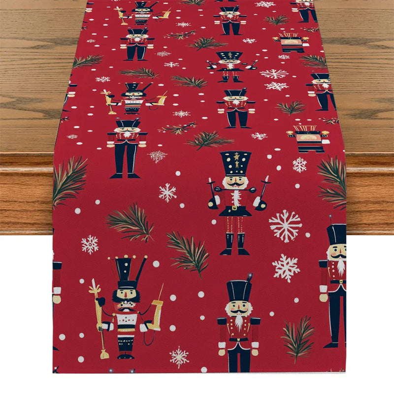 Rustic Nutcracker Table Runner by Axyaa: Festive Dining & Home Decor