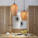 Axyaa Rattan Bamboo Pendant Light for Dinning Room Chandelier and Kitchen Lighting