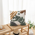 Axyaa Tufted Leaf Plush Cushion Cover for Living Room Sofa