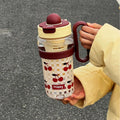 Axyaa Cherry Bow Cup 1200ml Kawaii Water Bottle With Straw