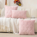 Axyaa Snowflake Tree Pillowcase in Plush Red/Pink/White - 30x50/45x45/50x50cm