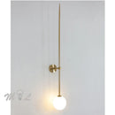 Axyaa Minimalist Metal Pipe Wall Sconces with LED Glass Ball Deco
