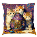 Axyaa Nordic Peacock Oil Painting Cushion Cover for Stylish Home Decor