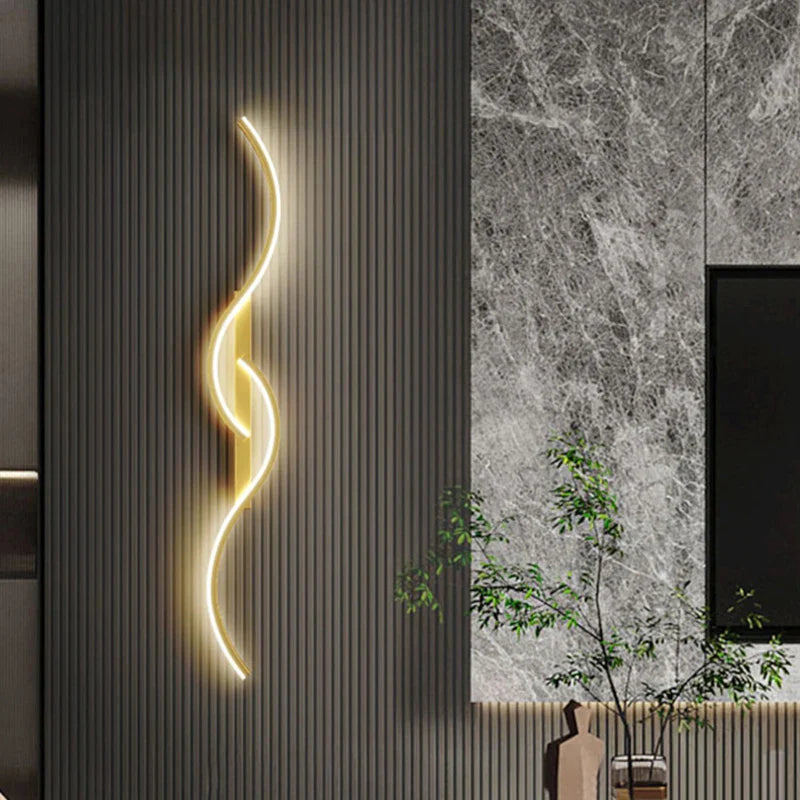 Axya Modern LED Wall Decor Lamp Black/Gold Wall Sconces for Home Interior