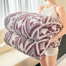 Axyaa Geometric Jacquard Fleece Blanket | Autumn Winter Plush Throw for Sofa