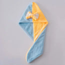 Axyaa Coral Fleece Bow Hair Cap - Quick Dry Shower Cap for Girls