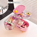 Axyaa Rotating Jewelry Organizer Tray with Lid for Earrings, Rings, and Necklaces