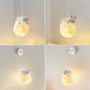 Axyaa 3D Moon Rabbit Night Light Bear Lamp - Children's Room Hanging Pendant