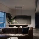Axyaa Walnut Wood LED Chandelier Straight Strip Light