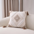 Axyaa Bohemian Tassel Cotton Linen Pillowcases for Sofa, Living Room, Bedside