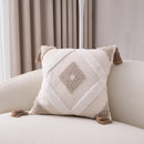 Axyaa Bohemian Tassel Cotton Linen Pillowcases for Sofa, Living Room, Bedside