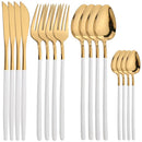 Axyaa 16-Piece Stainless Steel Christmas Dinnerware Set Luxury Cutlery & Tableware