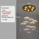 Axyaa Modern LED Lotus Leaf Chandelier with Remote for Apartment Staircase