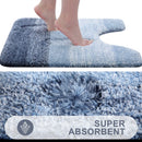 Axyaa Luxury U-Shape Bathroom Rug: Soft, Absorbent, Non-Slip Plush Shower Mat