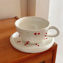 Axyaa Hand-painted Cherry Coffee Cup Set