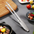 Axyaa Stainless Steel Long Handle Food Tongs - Non-Slip BBQ Steak Kitchen Tool