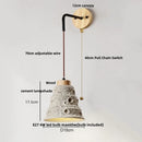Axyaa Nordic LED Wall Lights Wood Cement Interior Home Decor Plug In Sconce