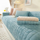 Axyaa Flannel Sofa Cover Slipcover 1/2/3 Seat Non-Slip Pet Solid Color Thicken Armrest Towel