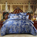 Axyaa Luxury Jacquard Bedding Set King Queen European American Satin 220x240