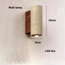 Axyaa Natural White Stone LED Chandelier Wood Deco Fixture