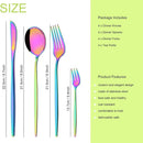 Axyaa Rainbow Stainless Steel Cutlery Set - 16-Piece Dinner Flatware Kit