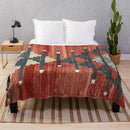 Axyaa Vintage Kars Navaho Weave Aztec Textile Throw Blanket