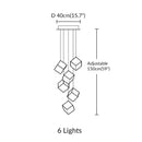 Axyaa Gold Glass Square LED Pendant Lightoom Lighting