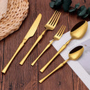 Axyaa Gold Stainless Steel Cutlery Set - 30Pcs Western Dinner Utensils
