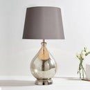 Axyaa Black Glass Table Lamps with Fabric Lampshade
