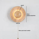 Axyaa Wooden LED Wall Lamp with Yellow Travertine Design
