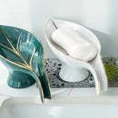 Axyaa Ceramic Soap Dish and Drain Kitchen Bathroom Shelf Storage Box