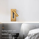 Axyaa Wall Lamp with USB Charging, 3W LED Embedded Light for Bedroom and Hotel
