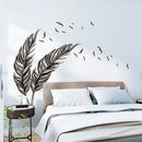 Axyaa Carved Feather Wall Stickers - Home Decor Self Adhesive Living Room Decals