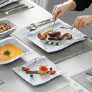 Axyaa Flora Marble Blue Porcelain Tableware Set for 6