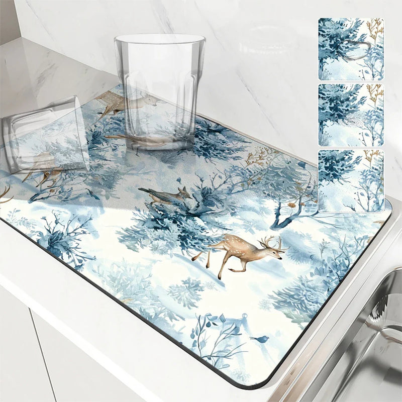 Axyaa Diatom Mud Kitchen Drain Pads for Tableware and Coffee Machine