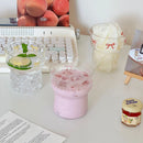 Axyaa Bowknot Glass Cup Set: Kawaii Korean Coffee & Juice Drinking Glasses