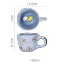 Axyaa 3D Cute Animal Snail Flower Ceramic Coffee Mug - Lovely Gift for Besties