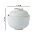 Axyaa Ceramic Soup & Dessert Bowl with Lid - Creative Pattern, Thick & Durable
